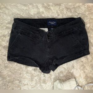 Y2K Vintage American Eagle Low Rise Mini Shorts 
Black
